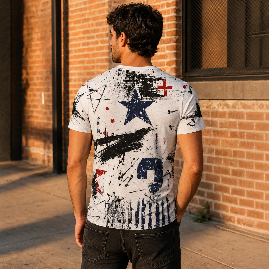 Eco-friendly All-Over Print Men's Short Sleeve T-shirt