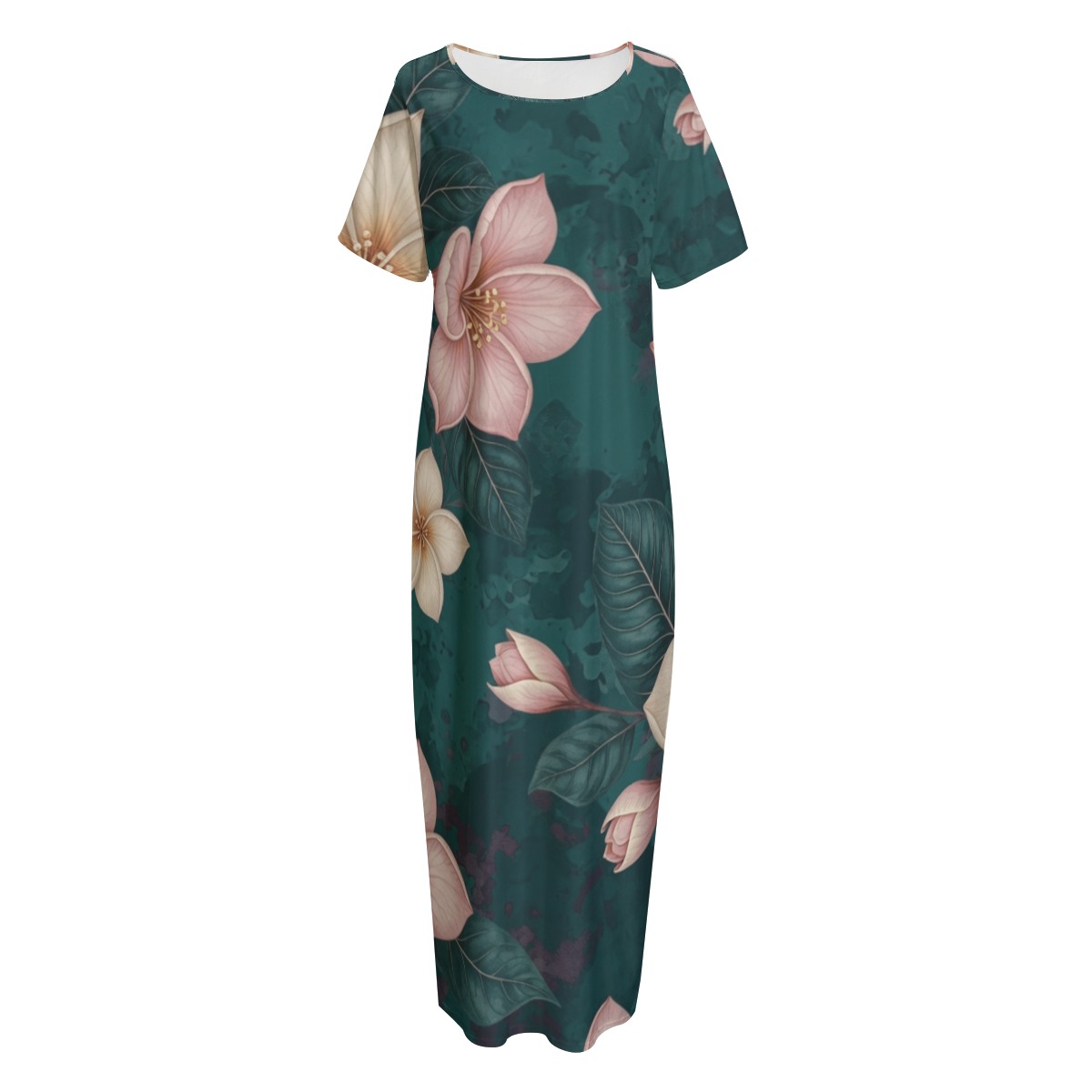 All-Over Print Women's Long Dress With Pocket (P95AQ)