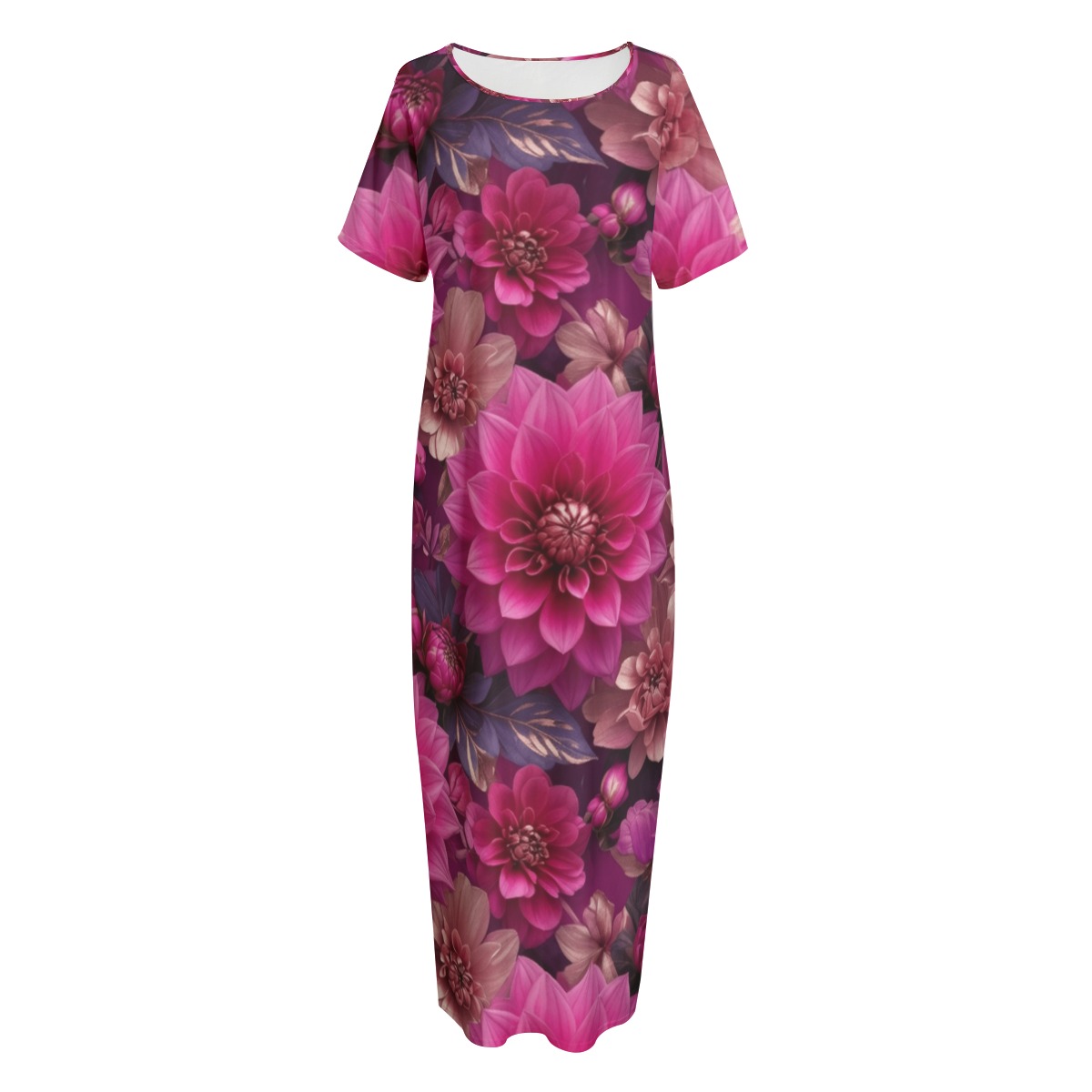 All-Over Print Women's Long Dress With Pocket (P9578)