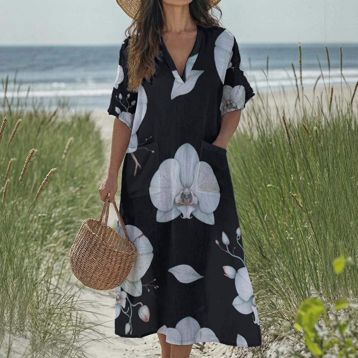 V-neck dress