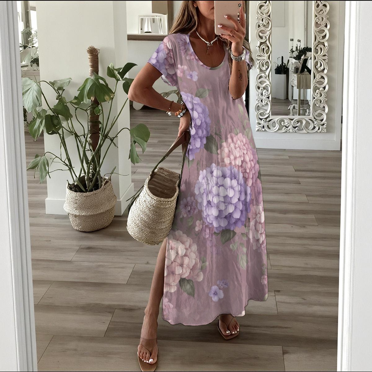 All-Over Print Women's Long Dress (P959J)