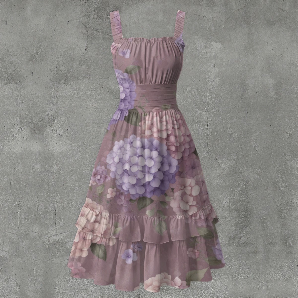 All-Over Print Women‘s Ruffle Hem Dress (P959C)