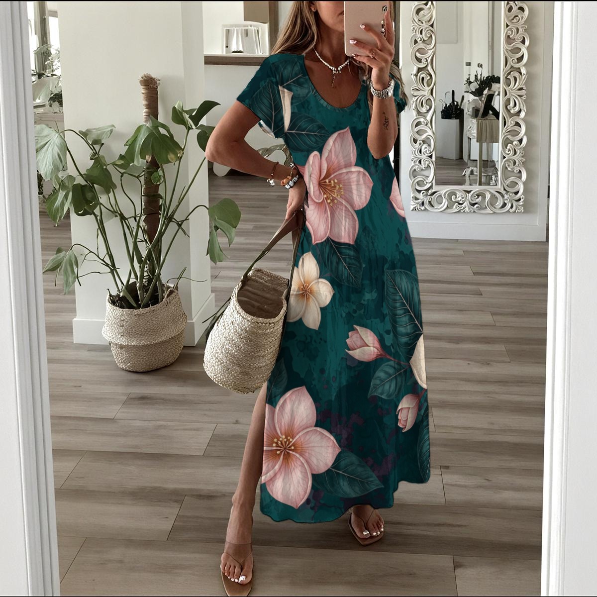 All-Over Print Women's Long Dress (P95AZ)