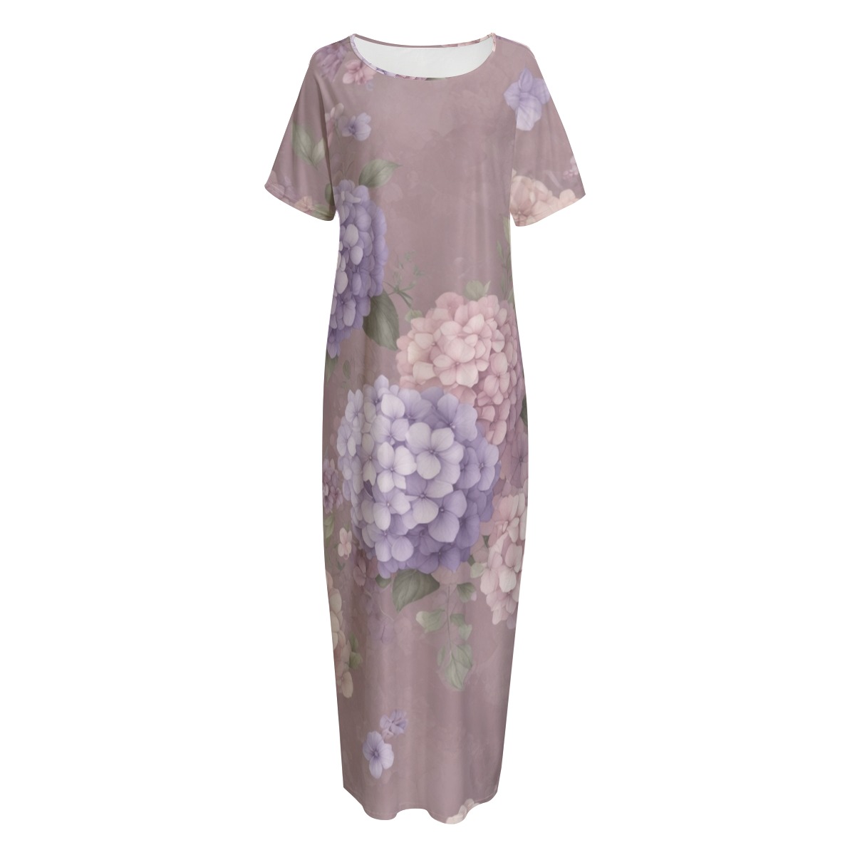 All-Over Print Women's Long Dress With Pocket (P9596)