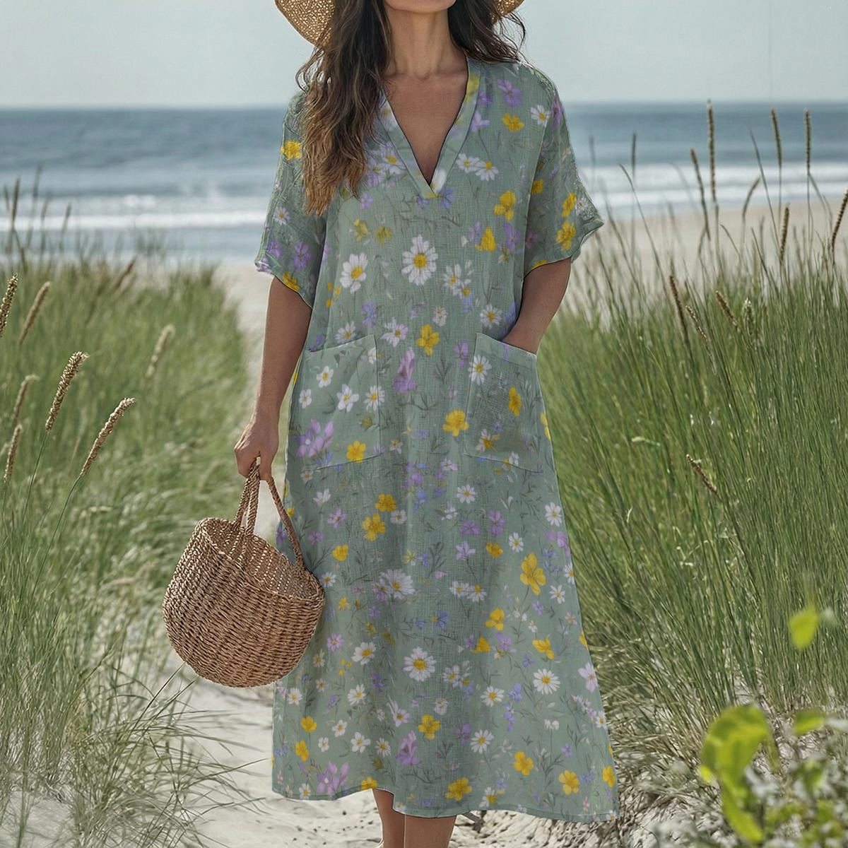 V-neck dress