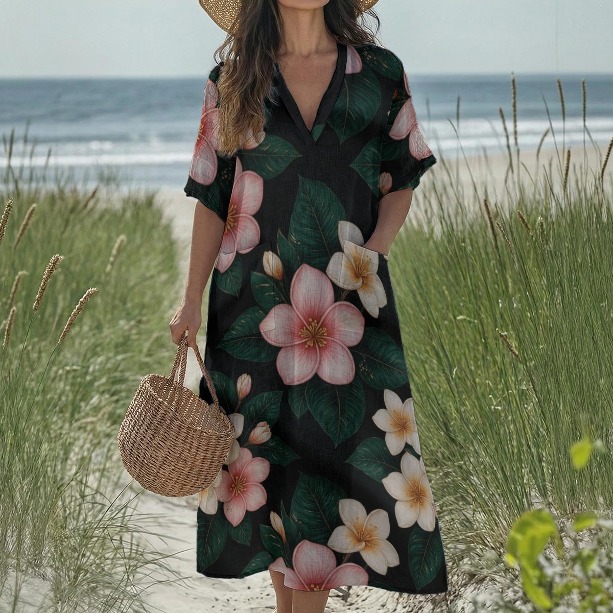 V-neck dress