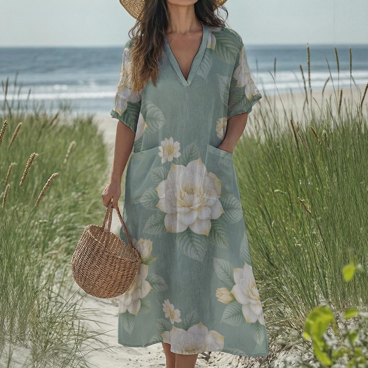 V-neck dress