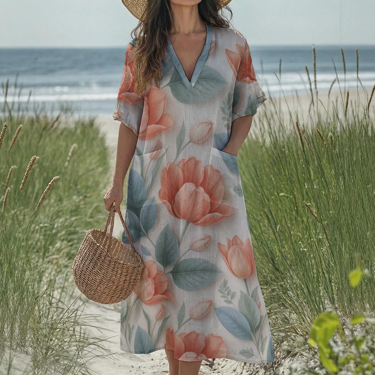 V-neck dress