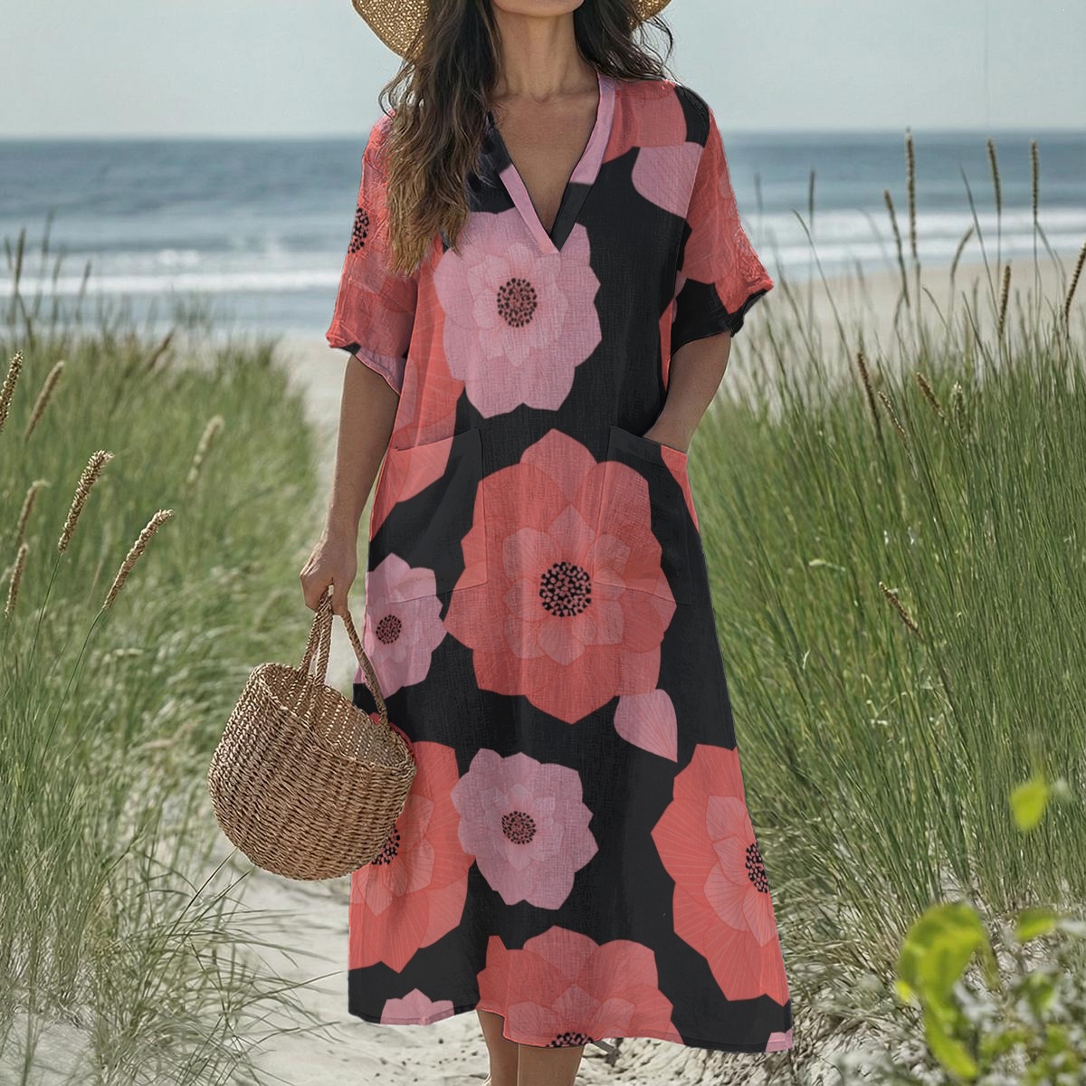 V-neck dress