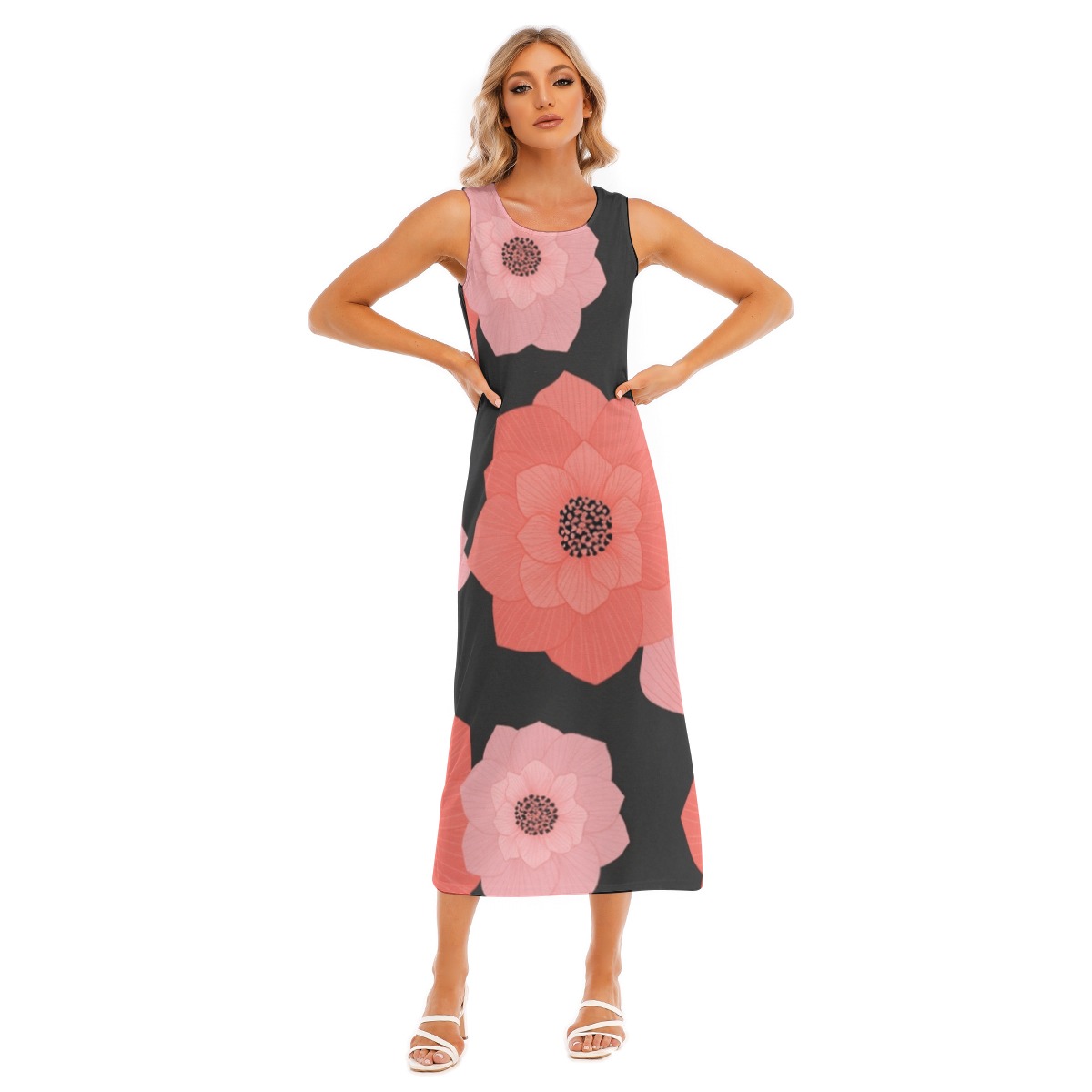 All-Over Print Women's Tank Top Long Dress (P9F7C)