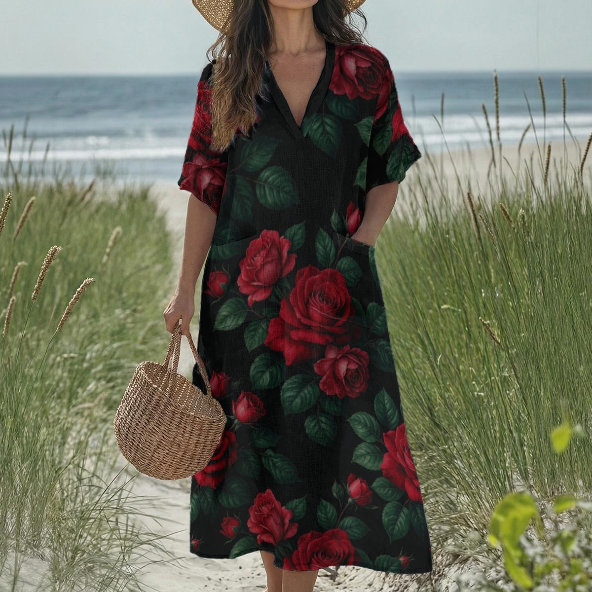 V-neck dress