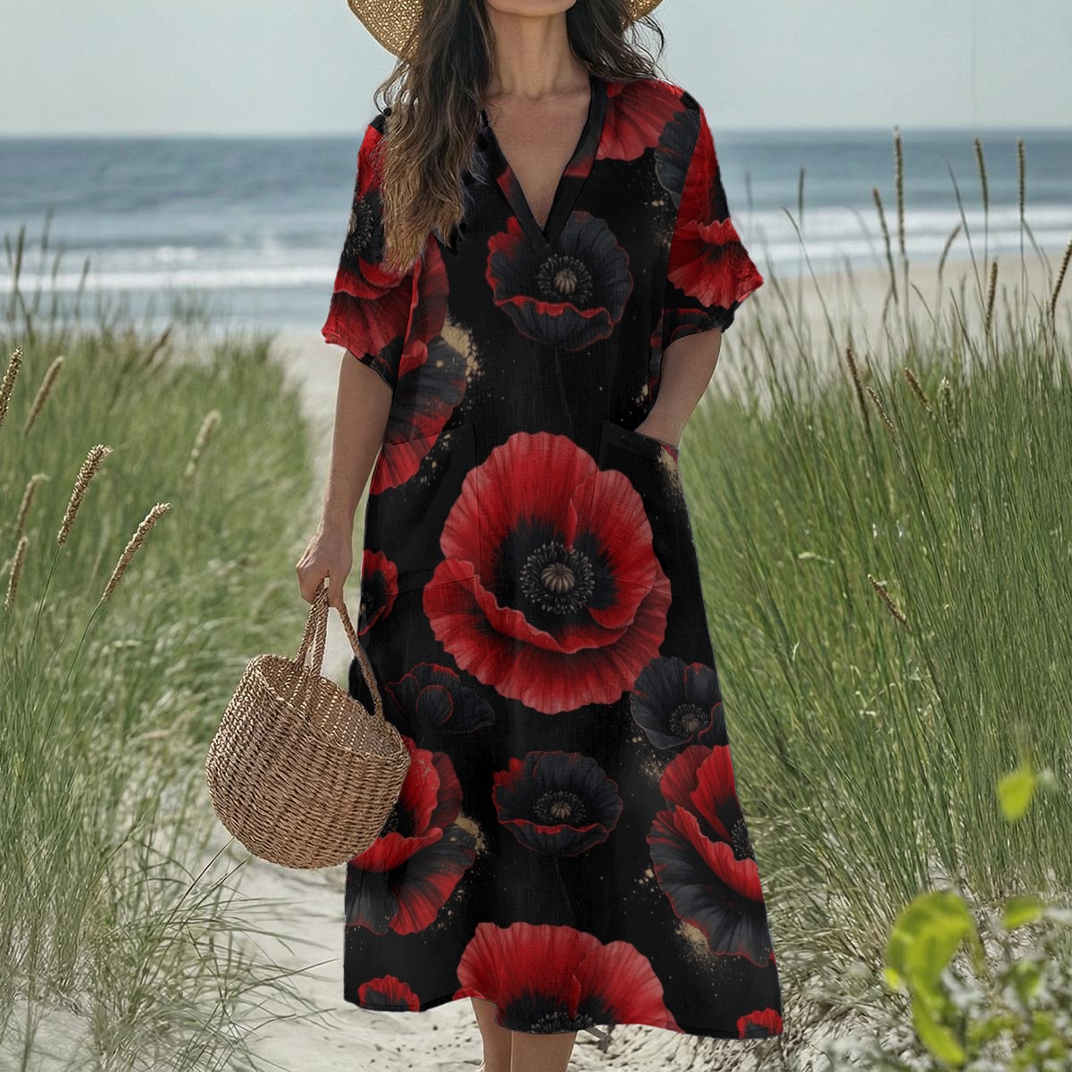 V-neck dress