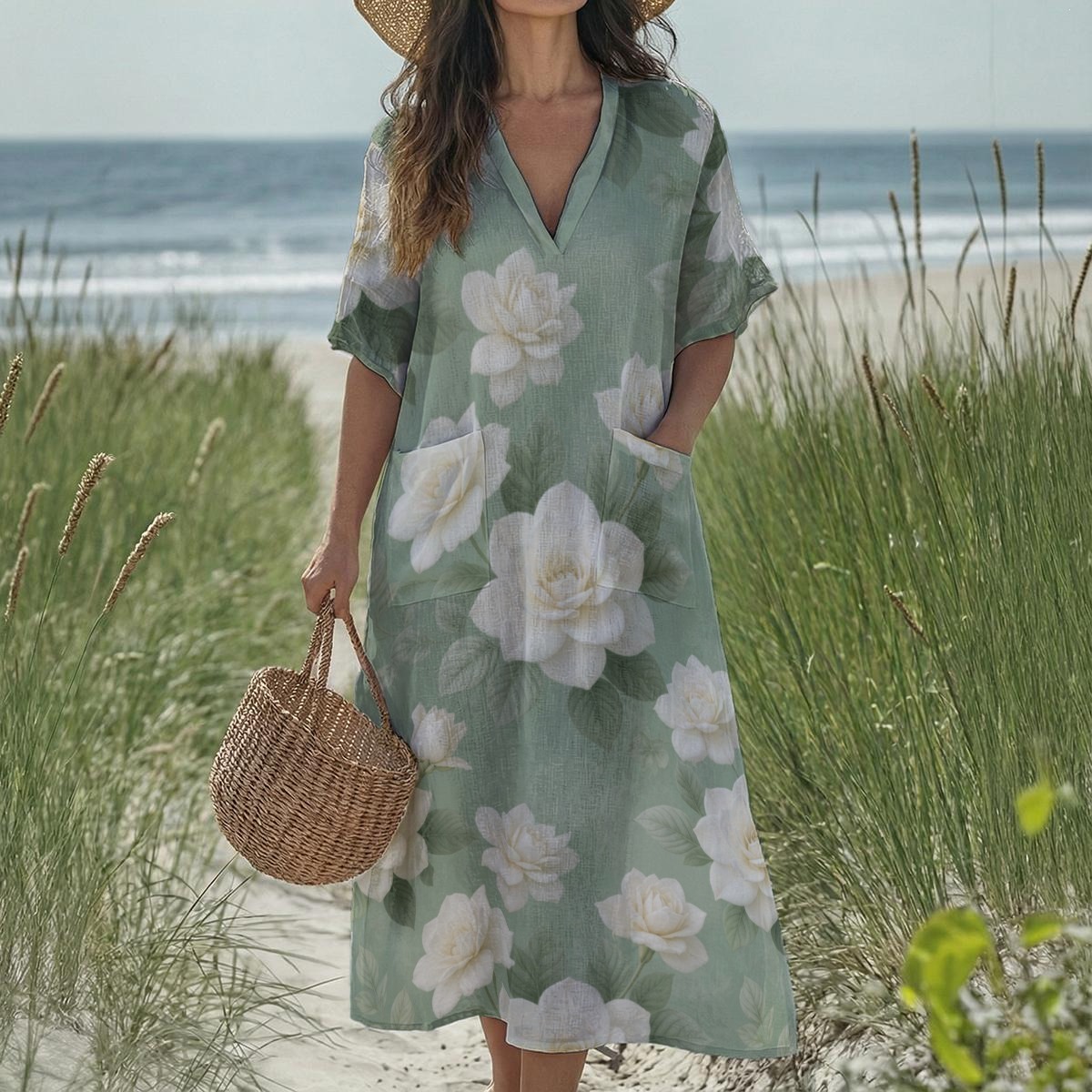 V-neck dress