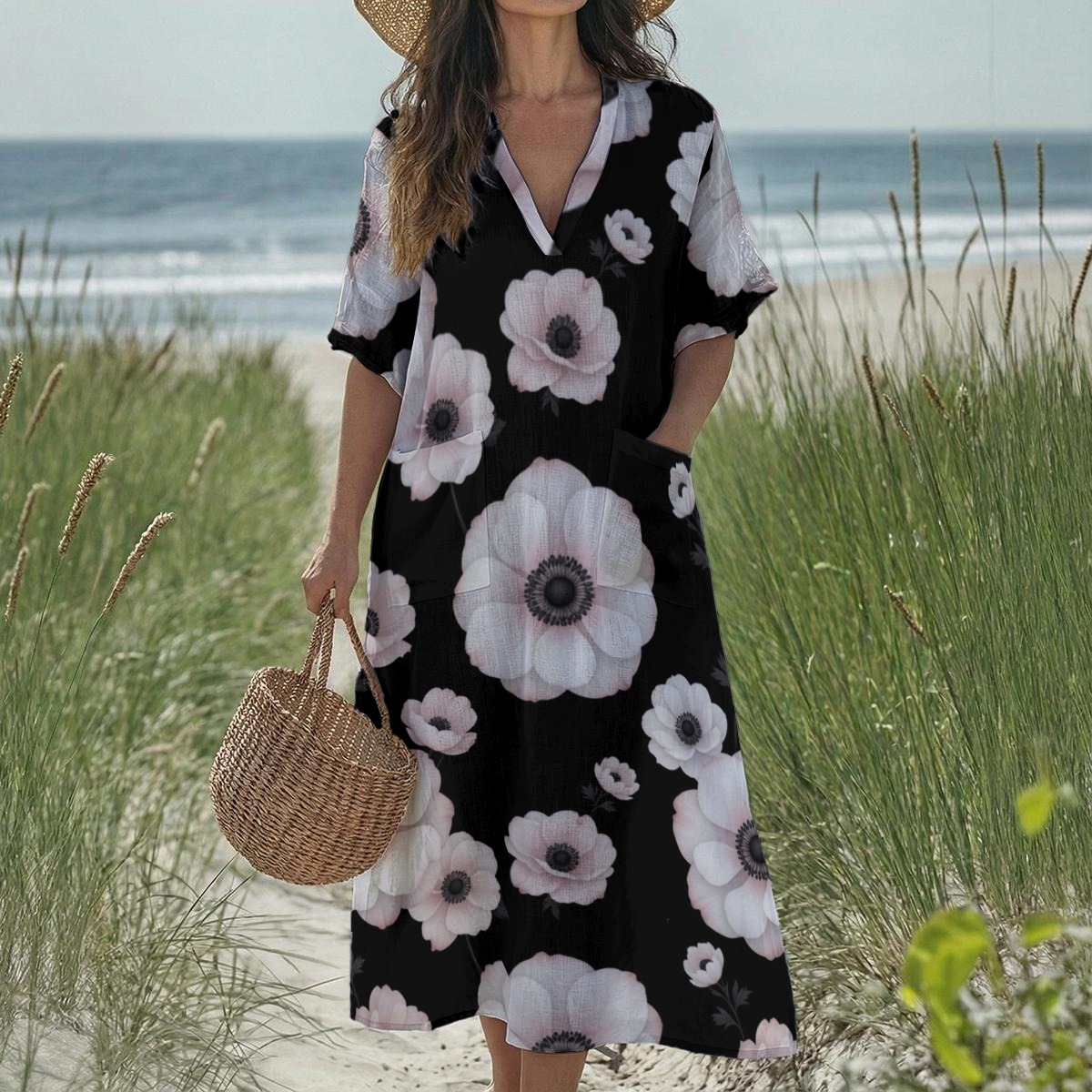 V-neck dress