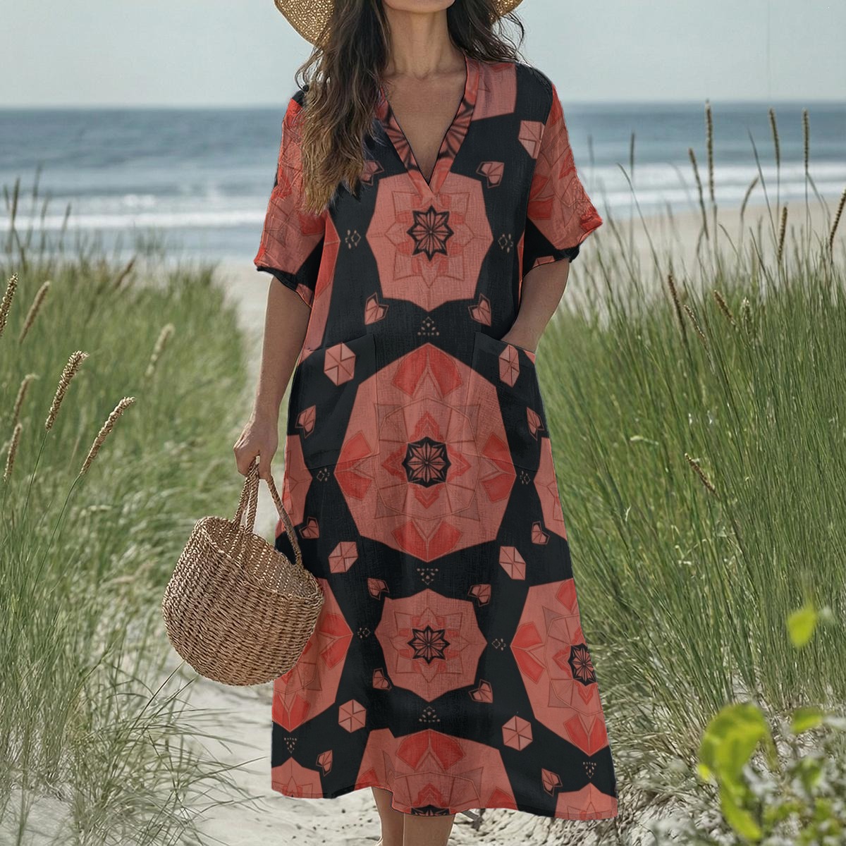 V-neck dress