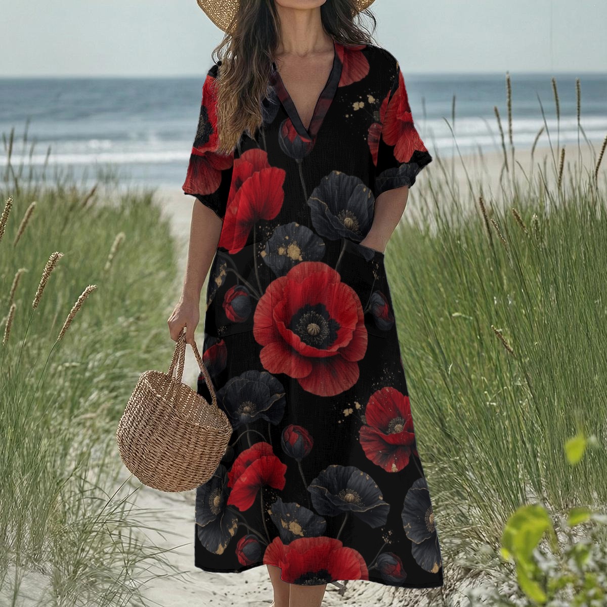 V-neck dress