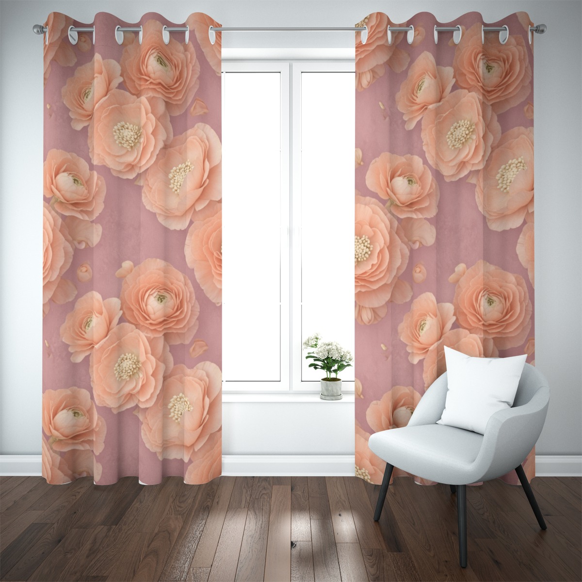 Blackout grommet curtain