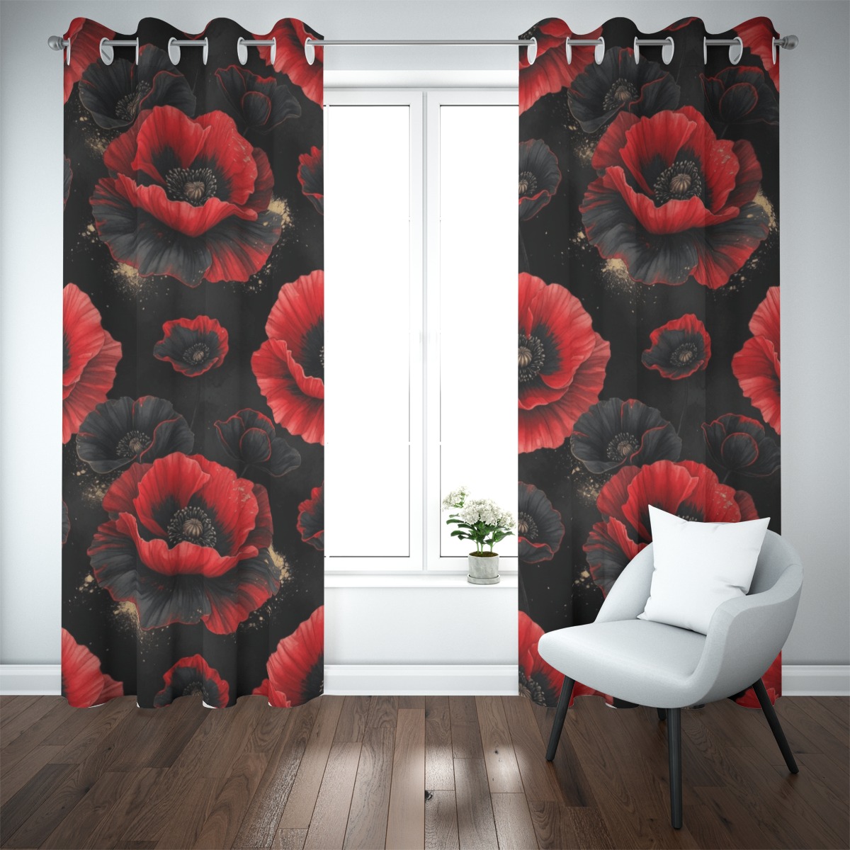 Blackout grommet curtain
