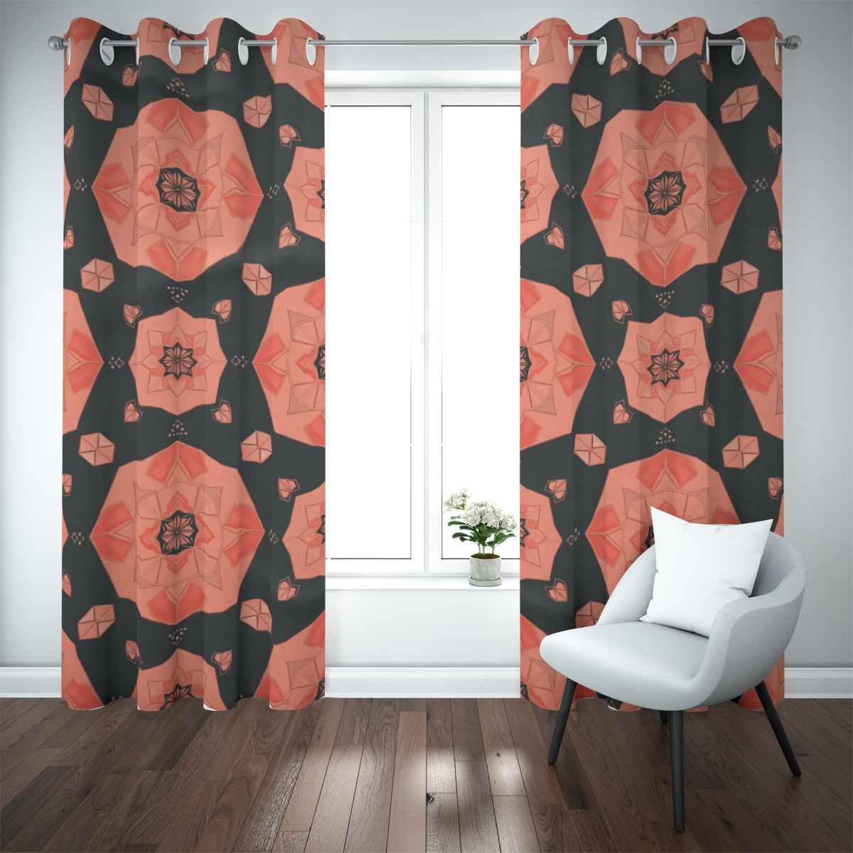 Blackout grommet curtain