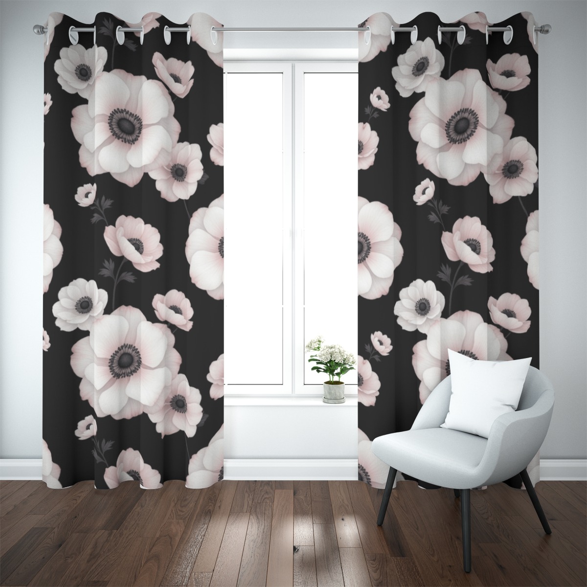 Blackout grommet curtain