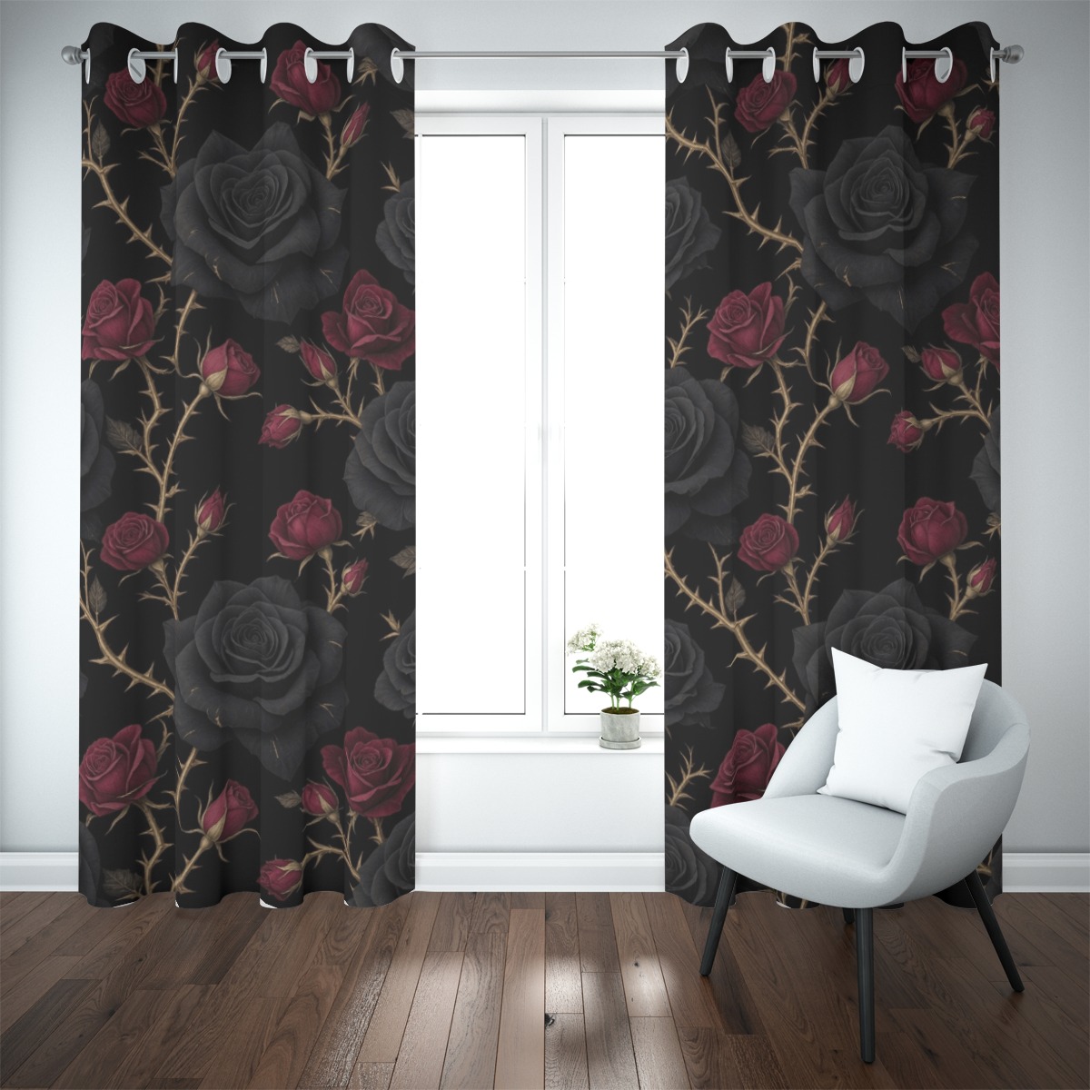 Blackout grommet curtain