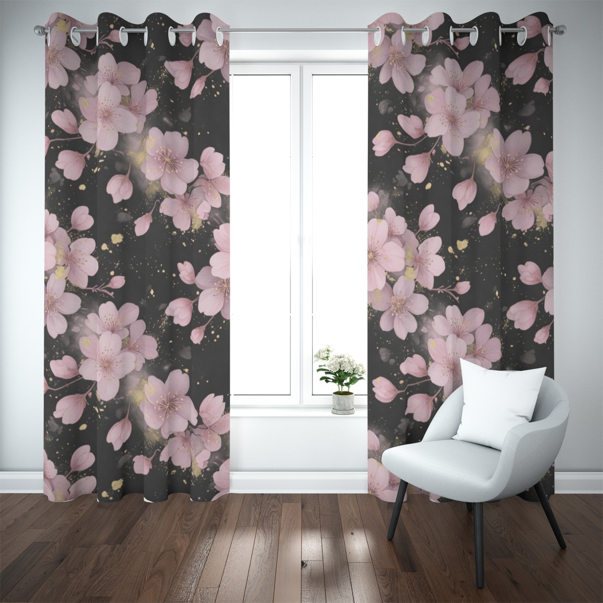 Blackout grommet curtain