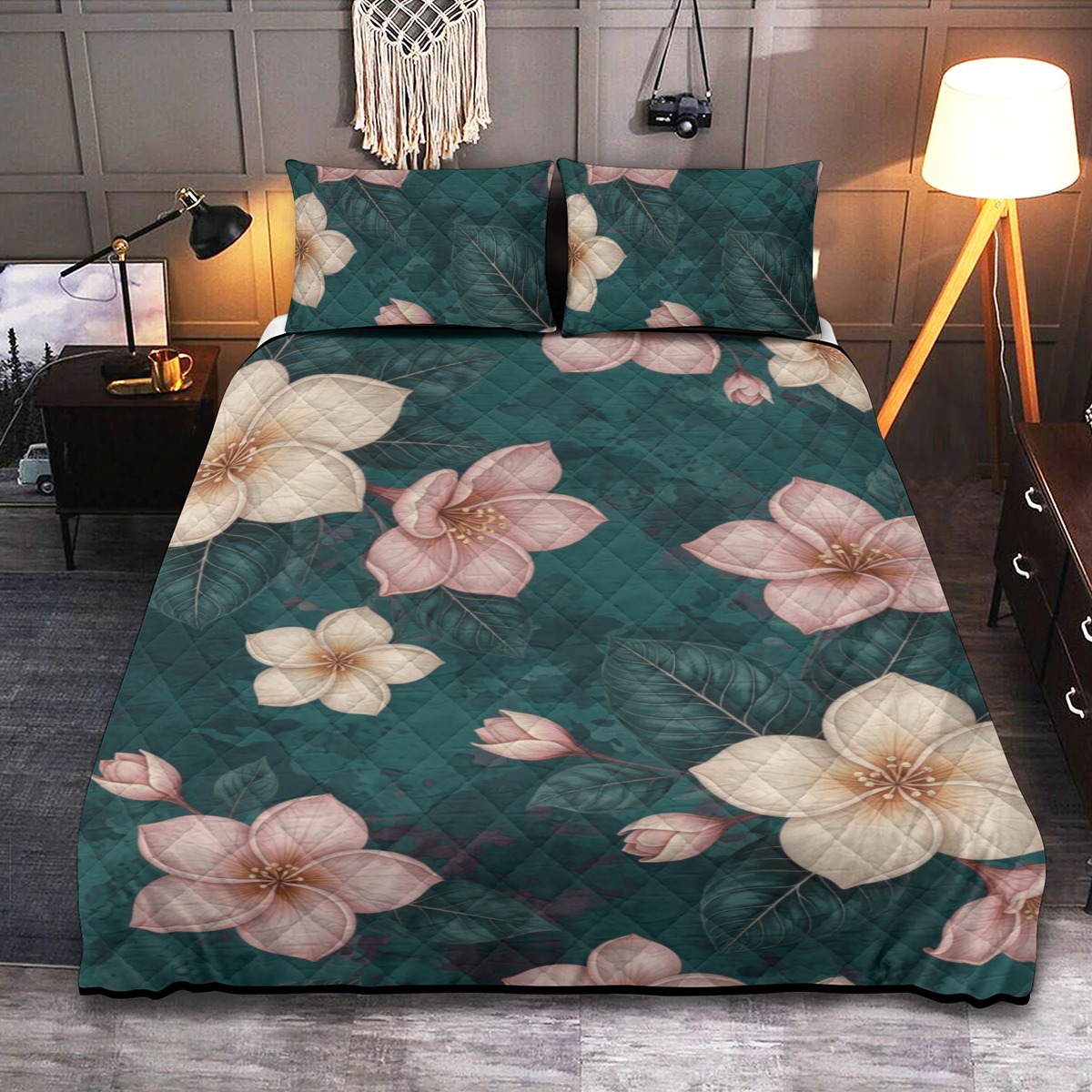 Quilt & Pillow Cases With  Edge-wrapping Strips (P9N1Y)