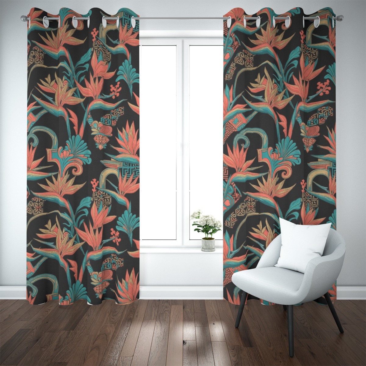 Blackout grommet curtain