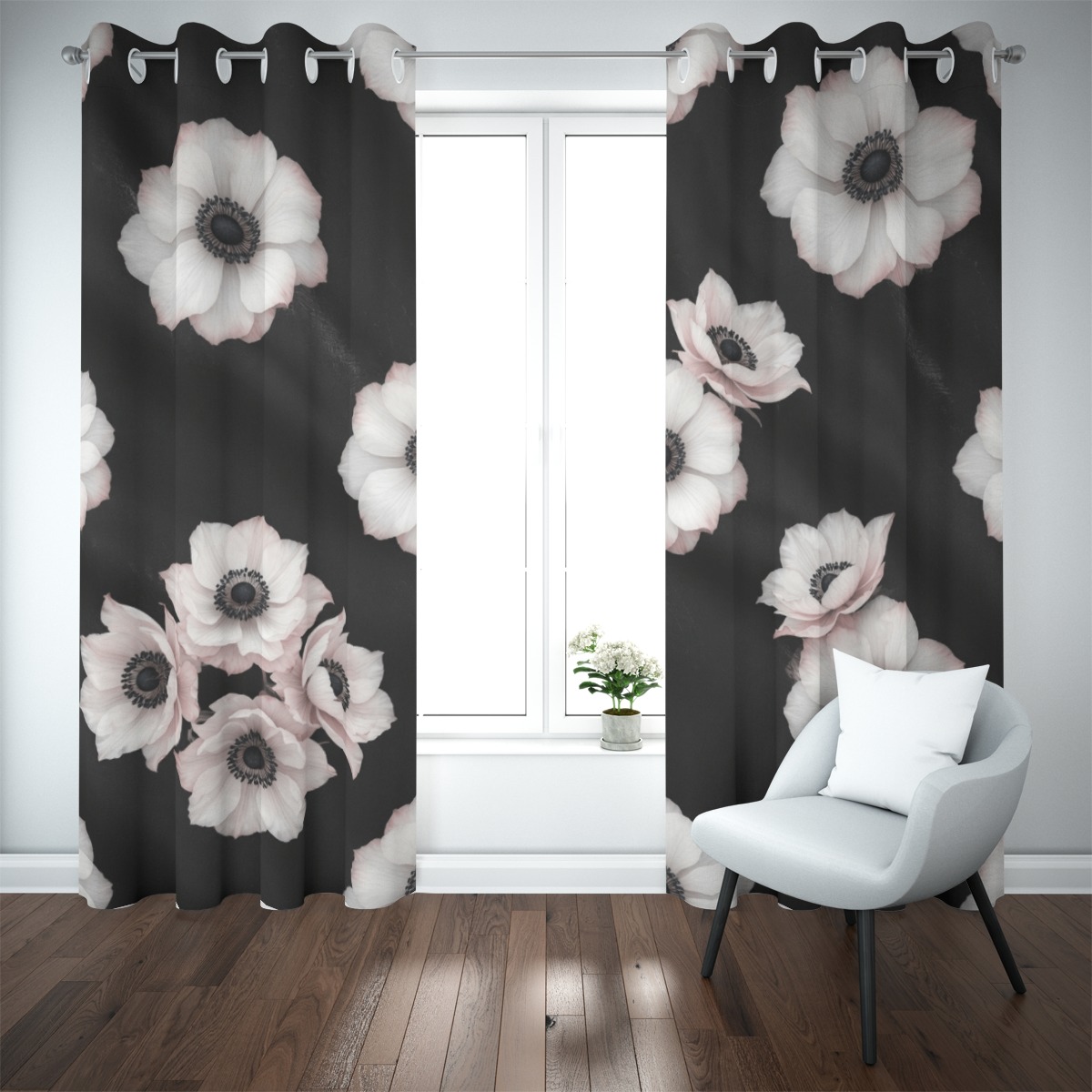 Blackout grommet curtain