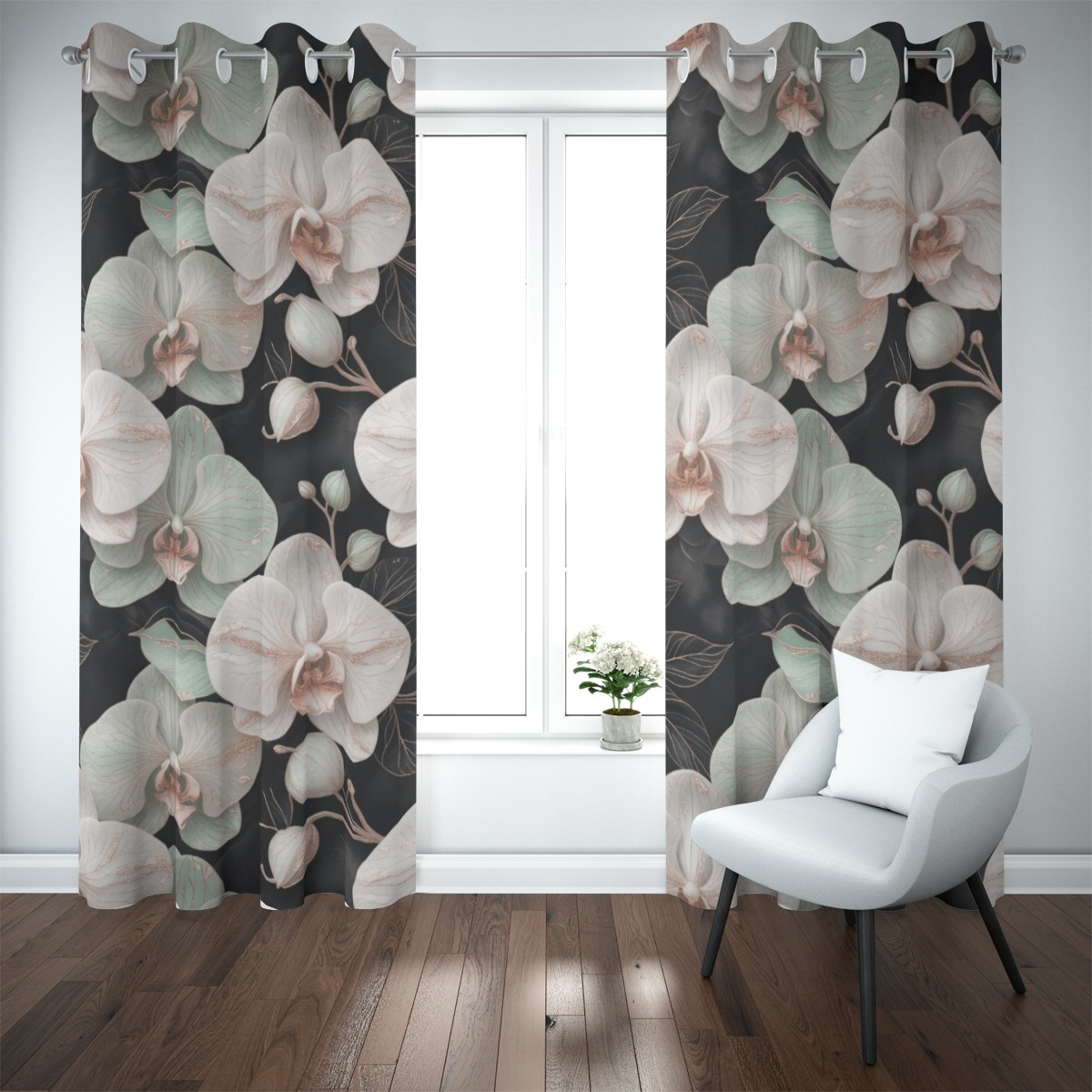 Blackout grommet curtain