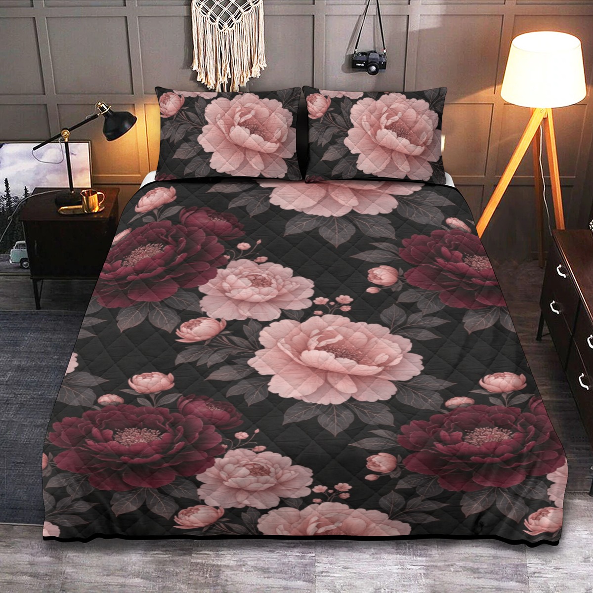 Quilt & Pillow Cases With  Edge-wrapping Strips (P9MN2)