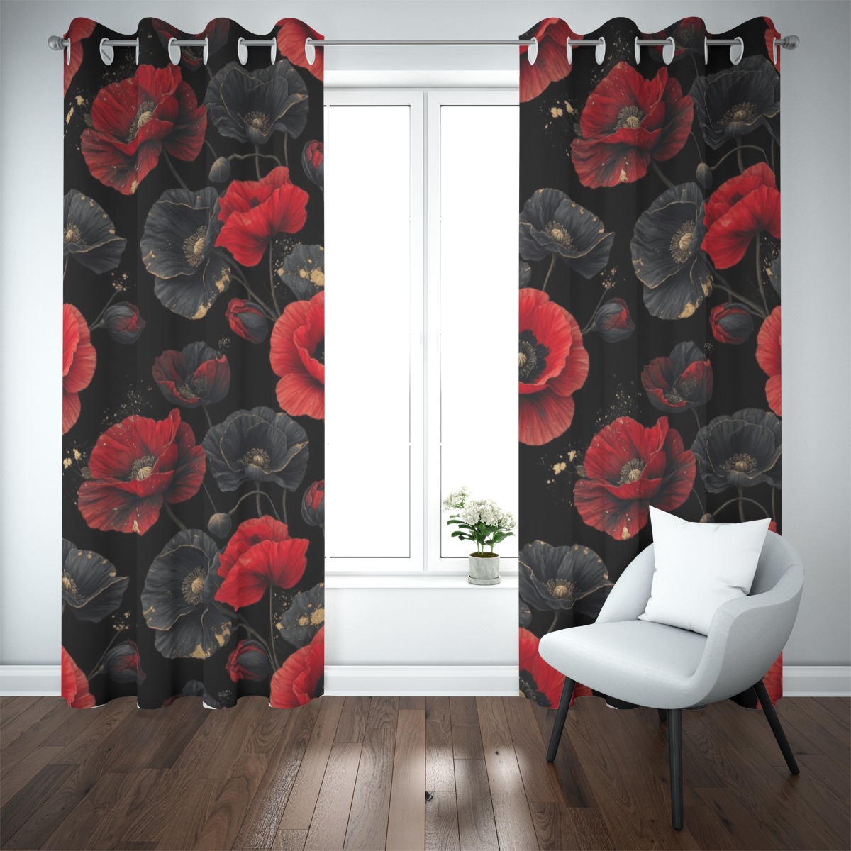 Blackout grommet curtain
