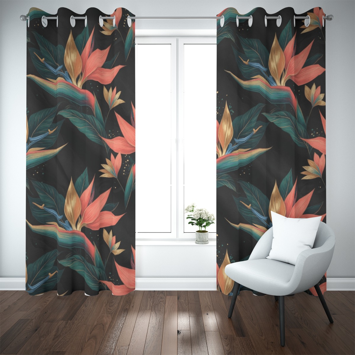 Blackout grommet curtain