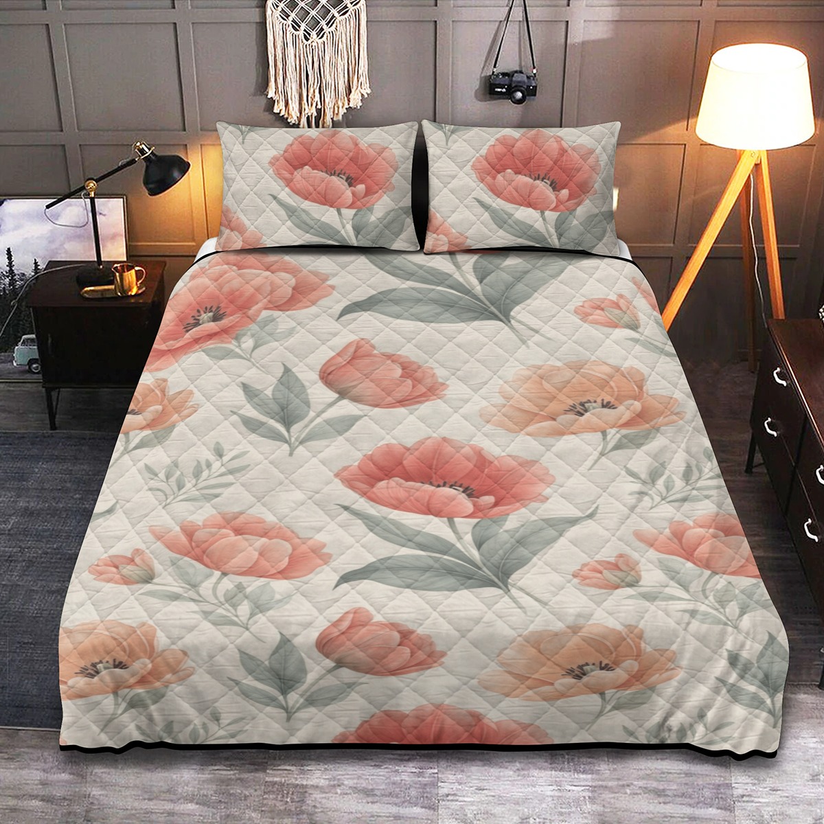 Quilt & Pillow Cases With  Edge-wrapping Strips (P9N4K)