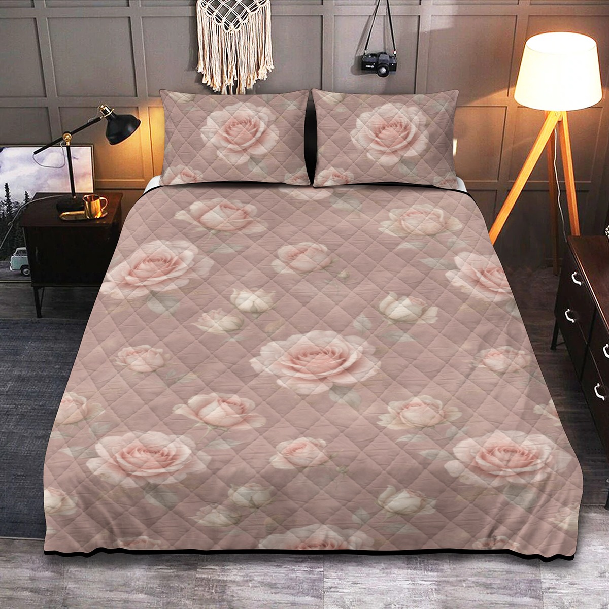 Quilt & Pillow Cases With  Edge-wrapping Strips (P9MSD)