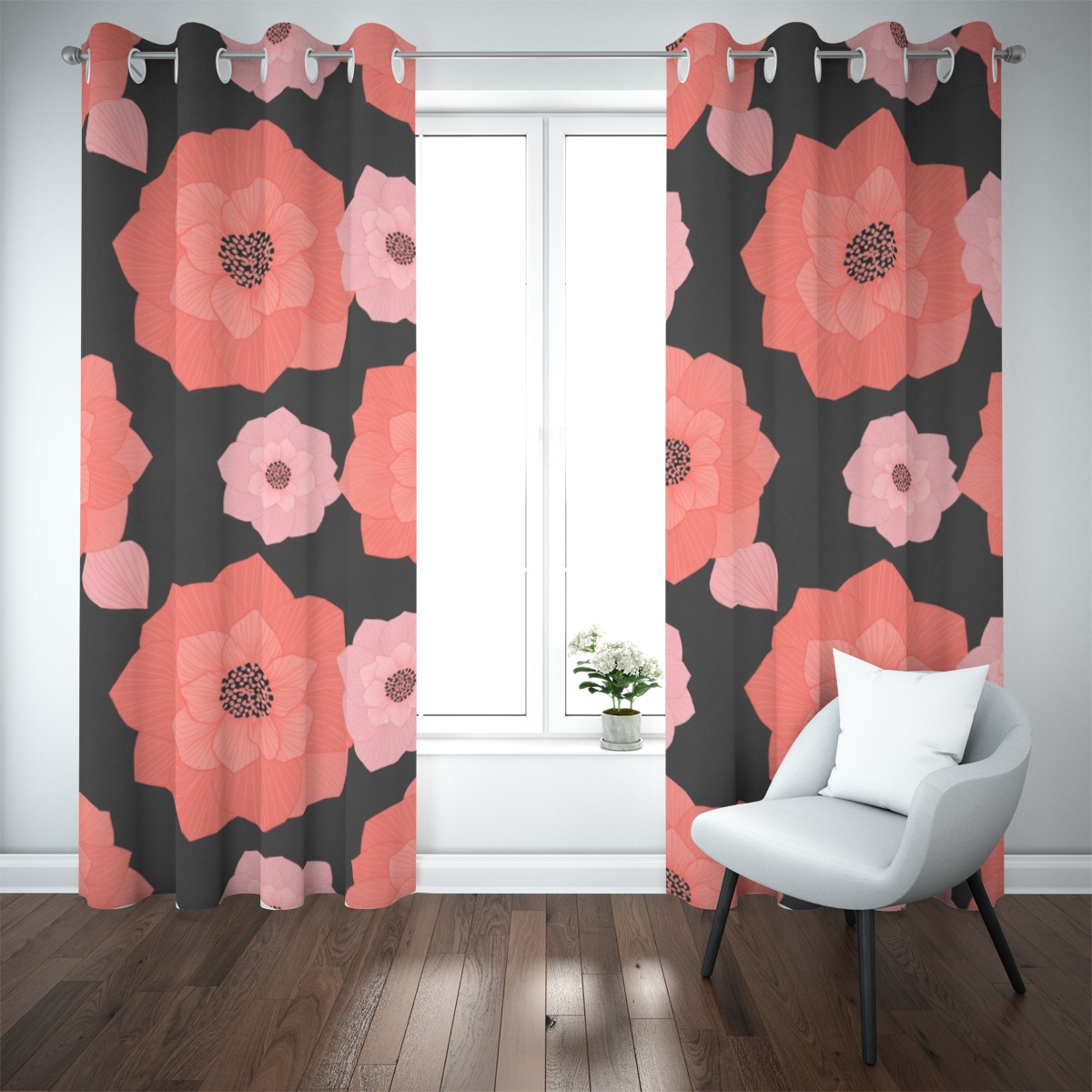Blackout grommet curtain