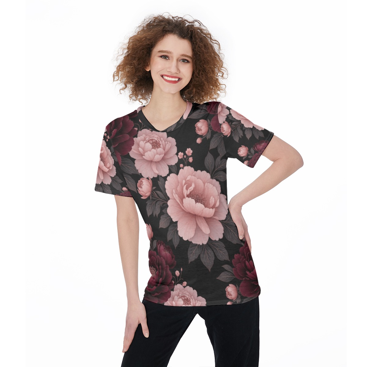 All-Over Print Women's O-Neck T-Shirt|180 GSM Jersey (P9TFN)