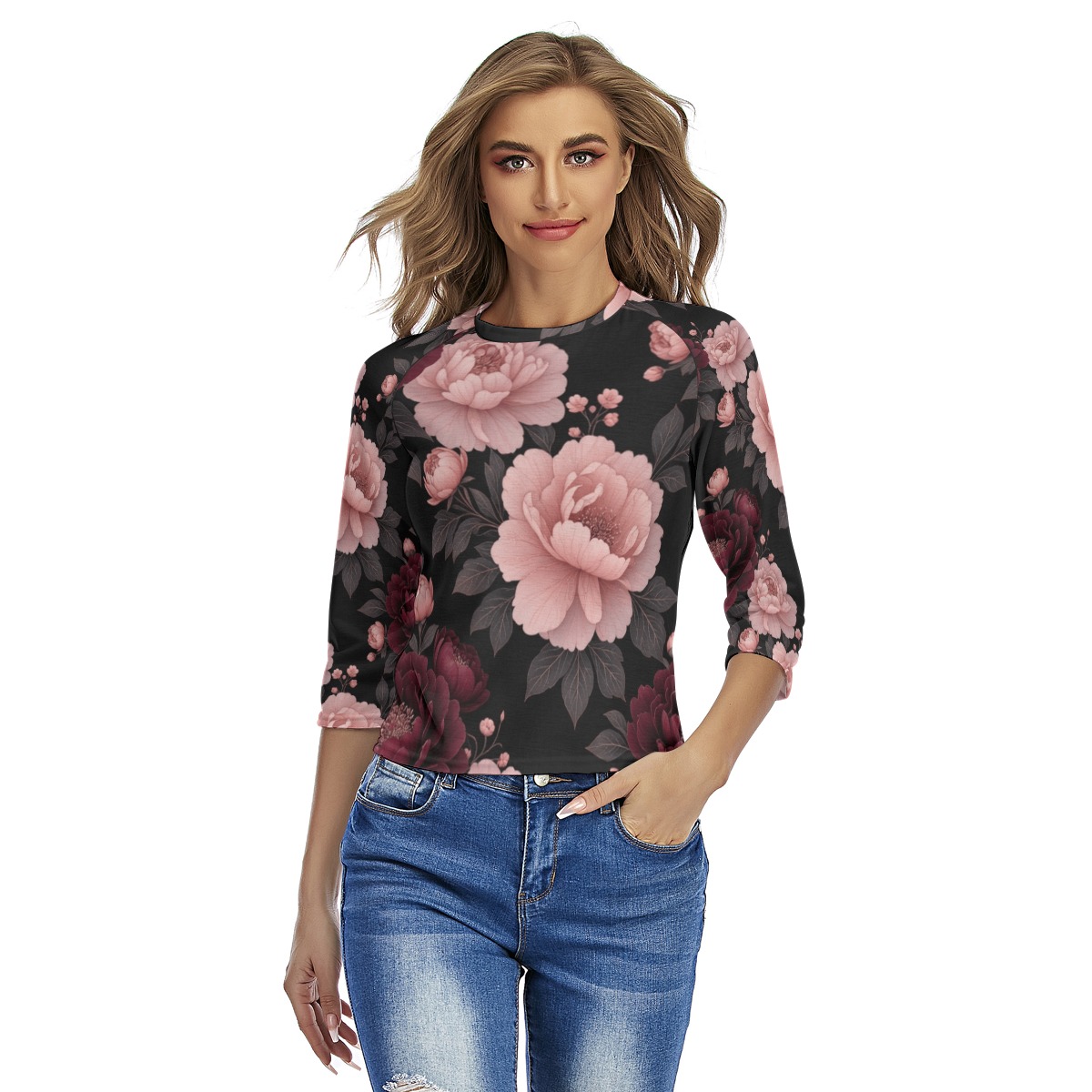All-Over Print Women's Raglan Sleeves T-shirts (P9TFM)