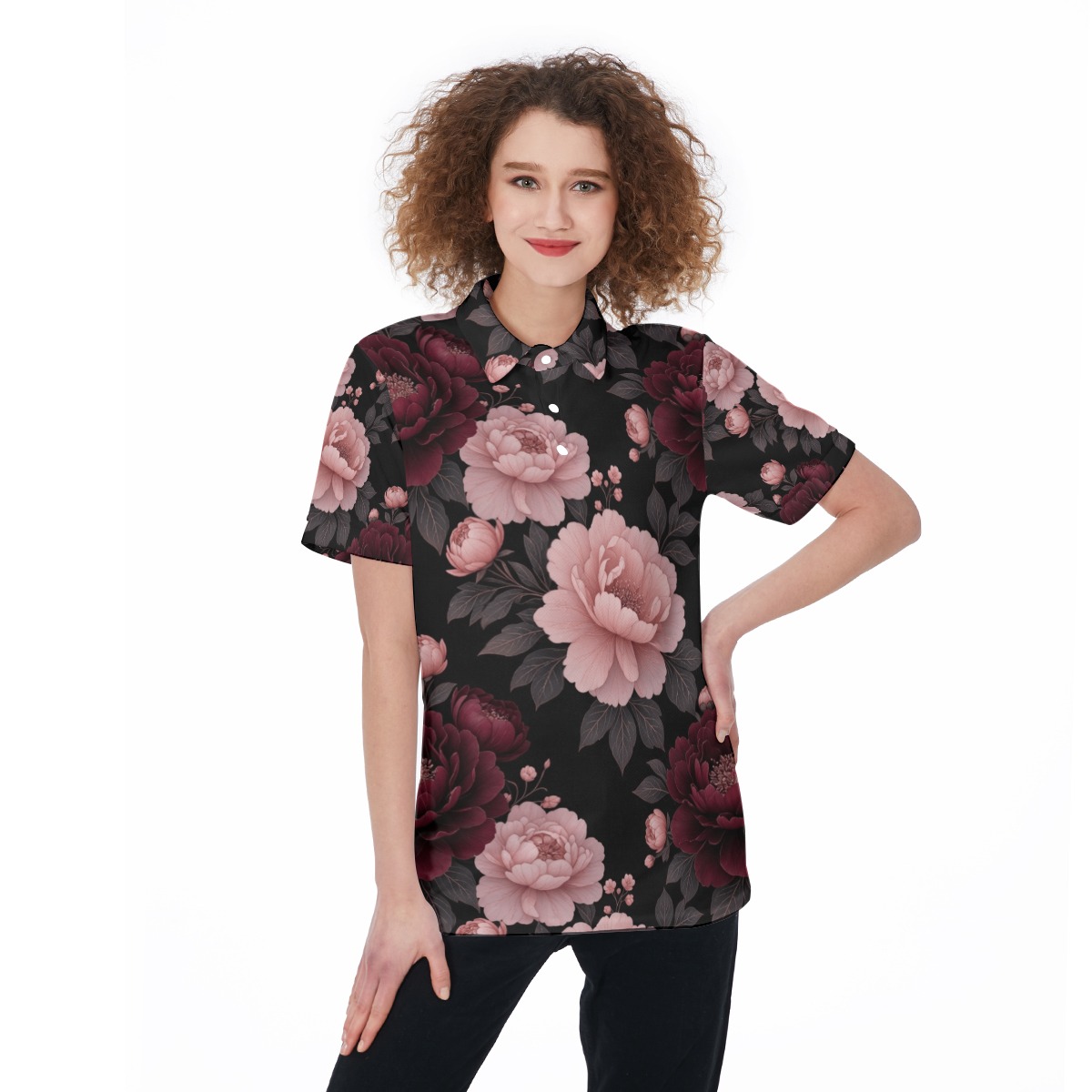 All-Over Print Women's Polo Shirt (P9TFW)
