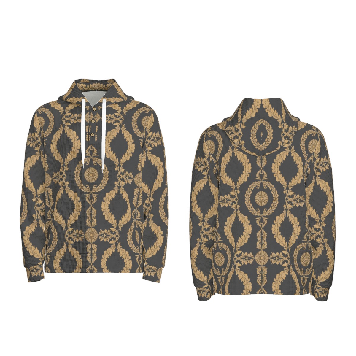 All-Over Print Men's Half  Button Hoodie (P9ZB8)