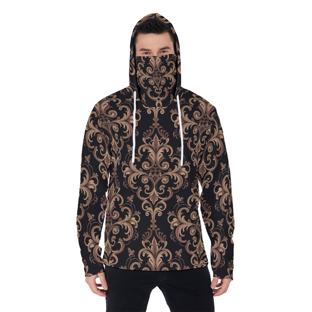 All-Over Print Men's Heavy Fleece Hoodie With Mask (P9Z2J)