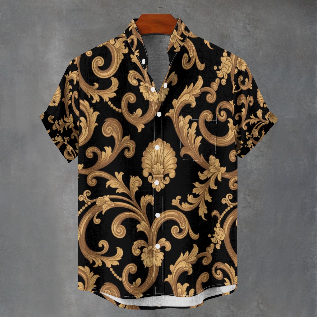Stand collar shirt, cotton poplin