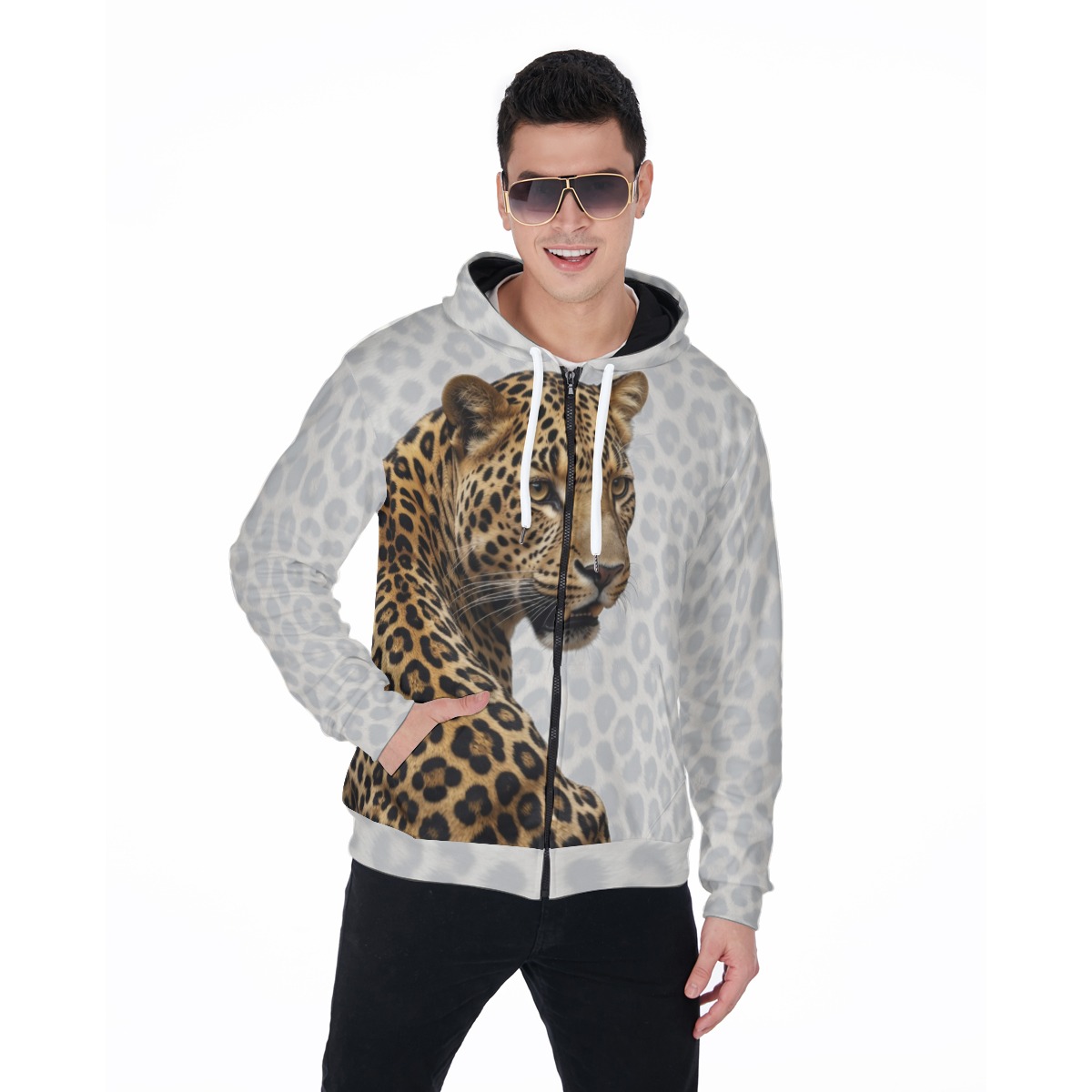 All-Over Print Men's Heavy Fleece Zip Up Hoodie (P9YHQ)