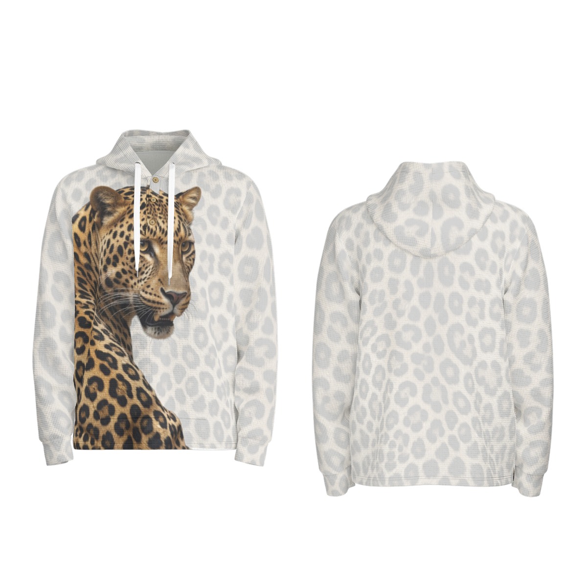 All-Over Print Men's Half  Button Hoodie (P9YHW)