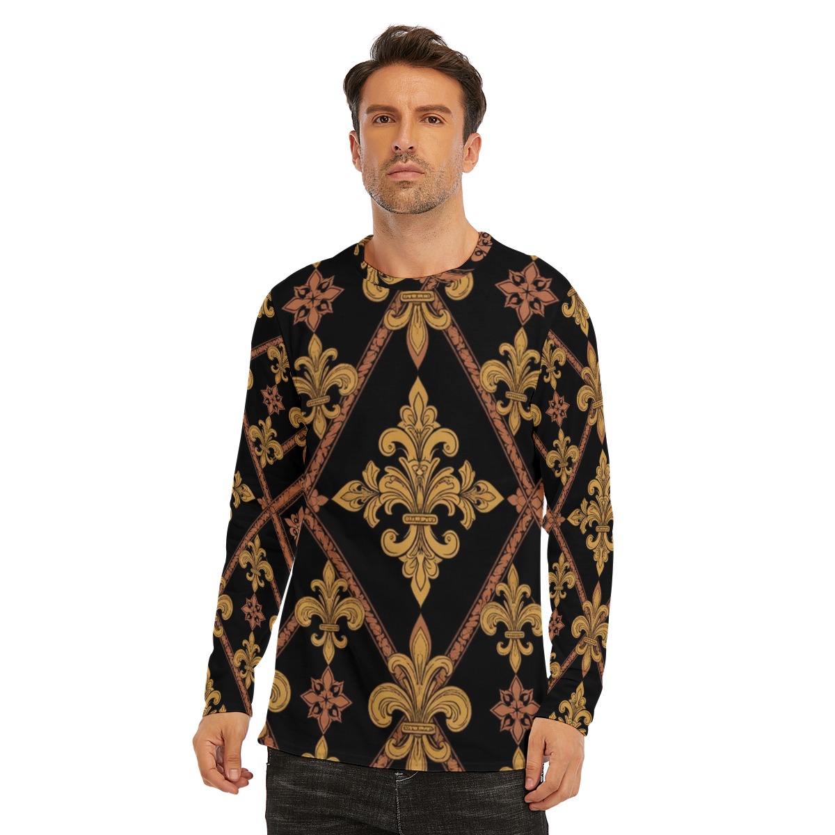 All-Over Print Long Sleeve T-Shirt | 190GSM Cotton (PA5C3)