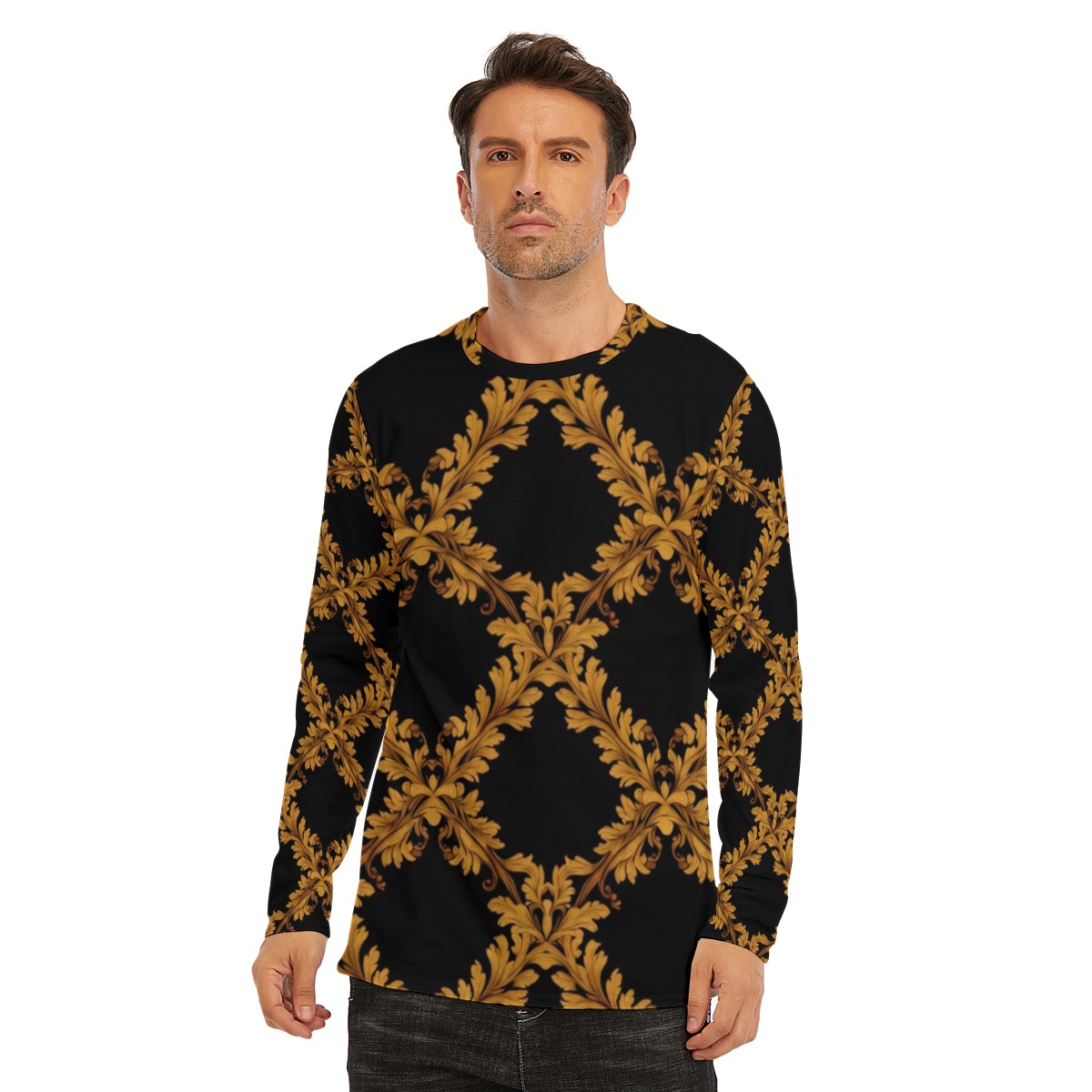 All-Over Print Long Sleeve T-Shirt | 190GSM Cotton (PA5CL)