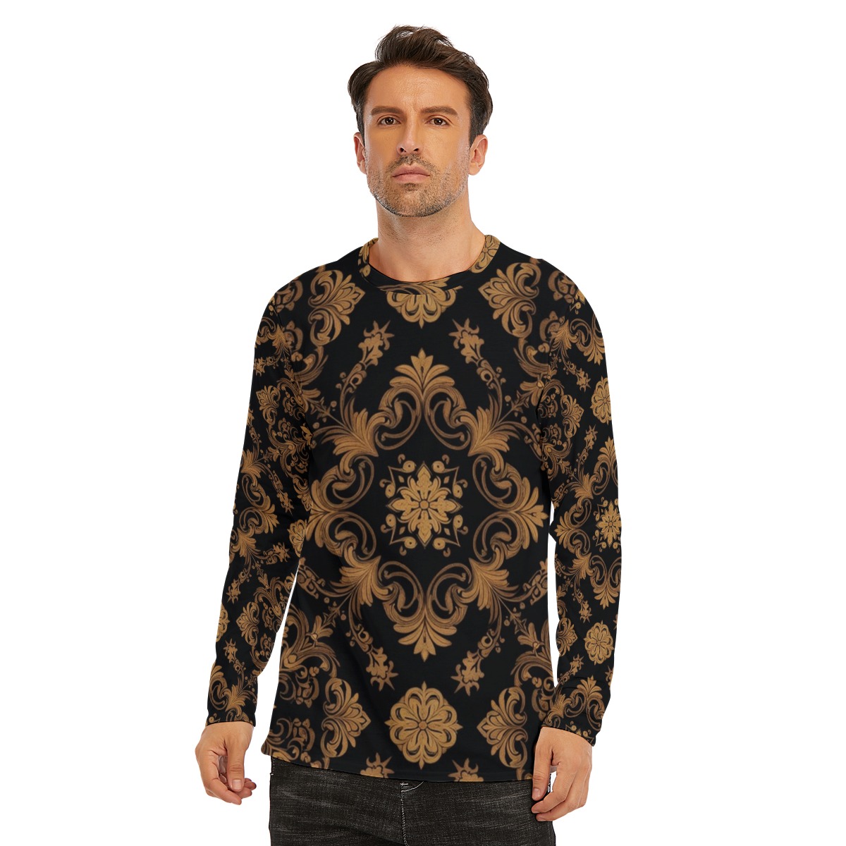 All-Over Print Long Sleeve T-Shirt | 190GSM Cotton (PA5D8)