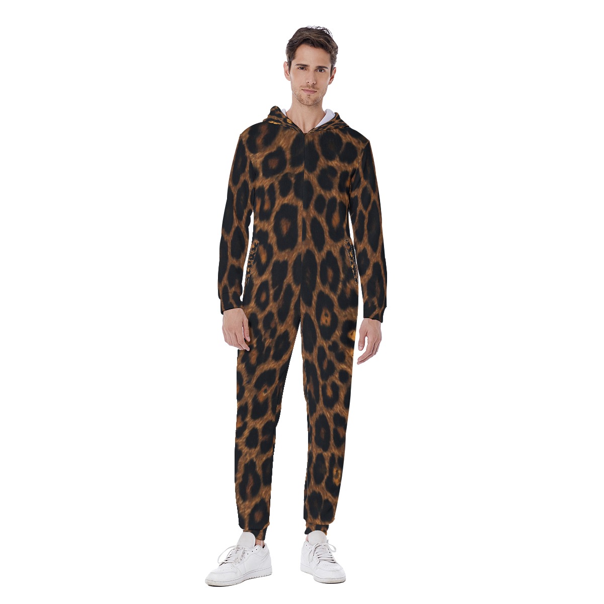 All-Over Print Men's Hooded Jumpsuit (PA694)