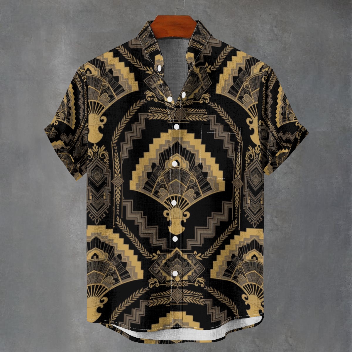Stand collar shirt, cotton poplin