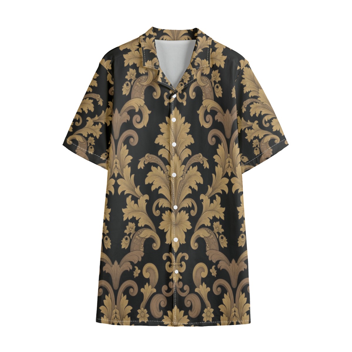 All-Over Print Men's Hawaiian Shirt With Button Closure |115GSM Cotton poplin (PA3UJ)